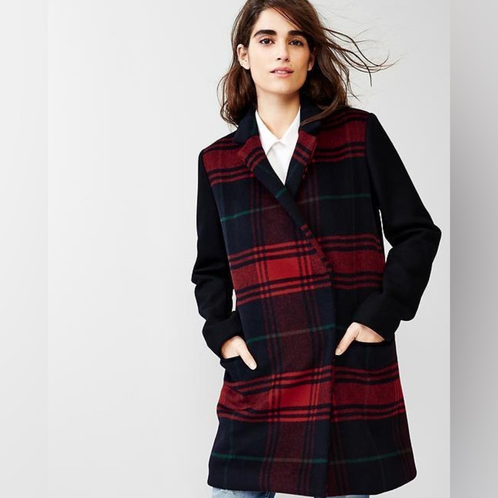 GAP Festival Plaid Car Coat S